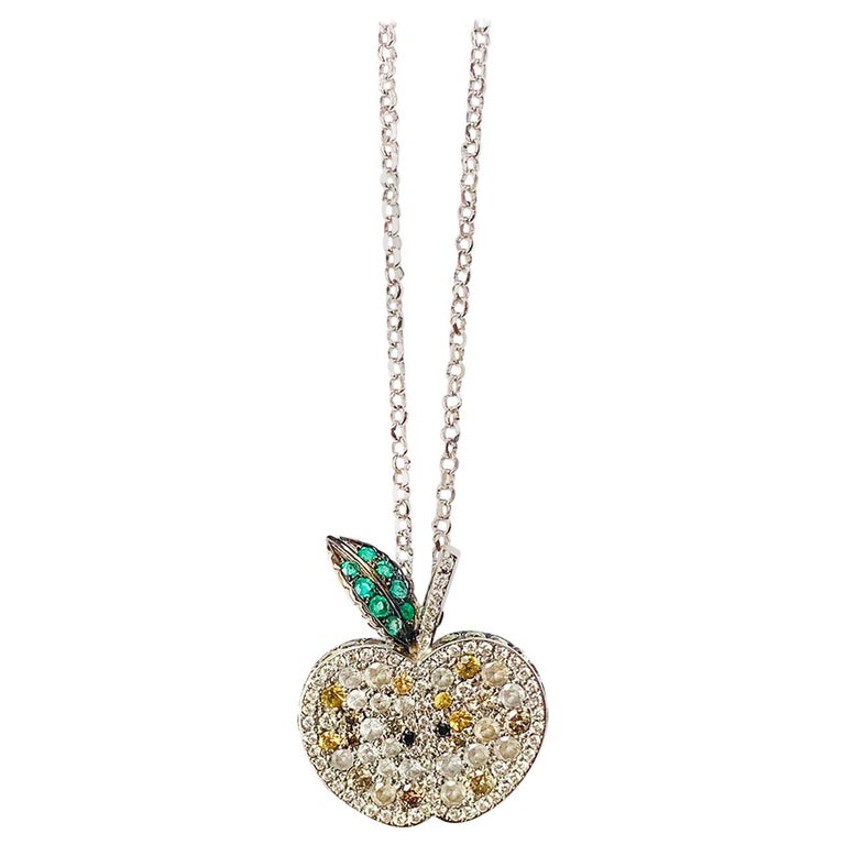 Rosior one-off Diamond, Sapphire, Peridot and Tsavorite "Apple" Pendant  Necklace For Sale at 1stDibs | diamond apple pendant, diamond apple necklace,  swarovski apple necklace