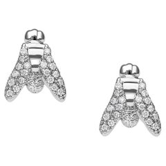 Contemporary Diamond-Set Earrings in White Gold 18K