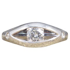 Contemporary Diamond Set Eye Aesthetic Ring in 18ct White Gold