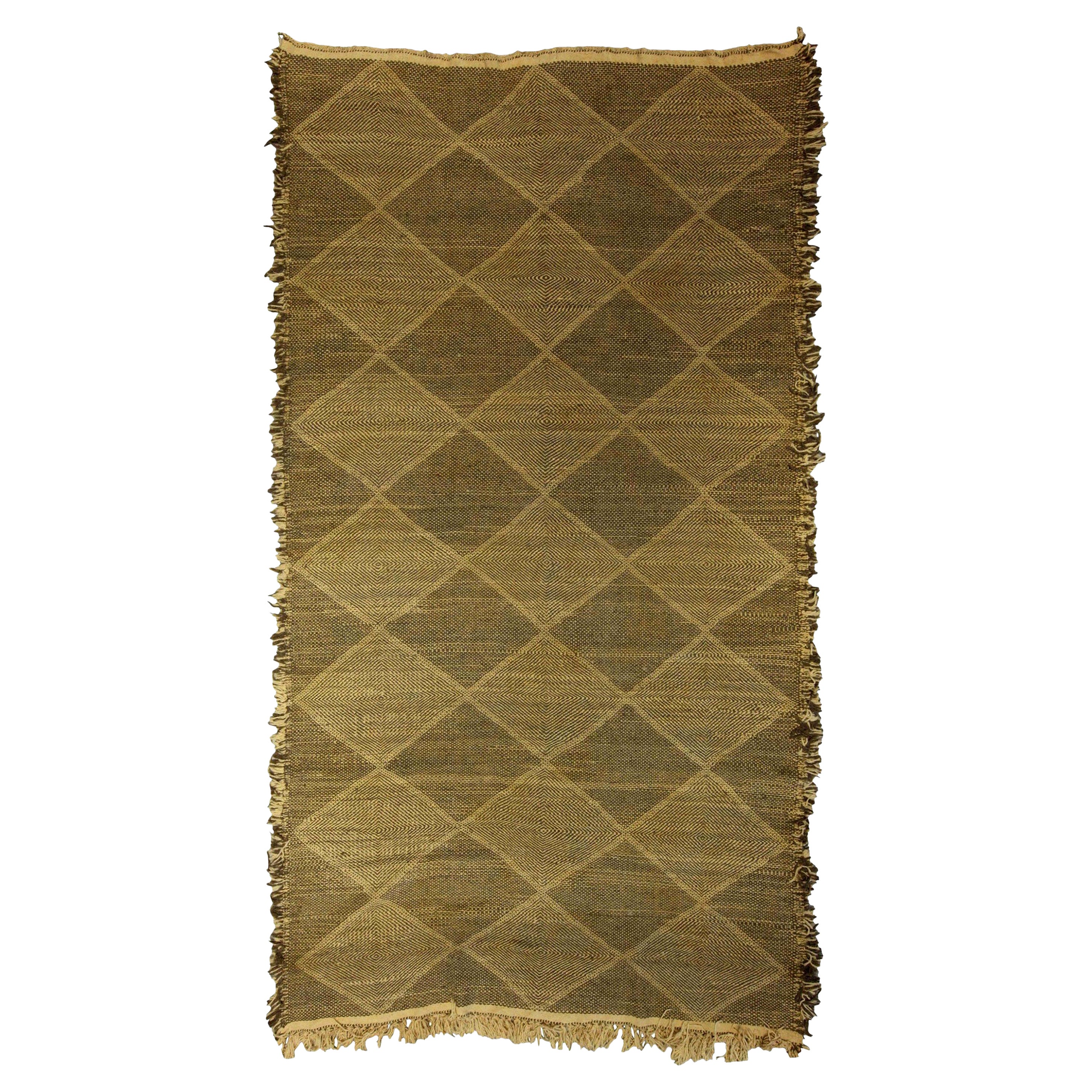 Contemporary Deux Diamond Beige and Brown Handmade Wool Rug by Doris Leslie Blau For Sale at 1stDibs