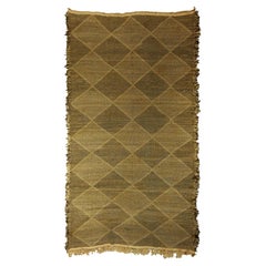 Contemporary Diamond Shaped Brown and Beige Flat-Weave Rug by Doris Leslie Blau