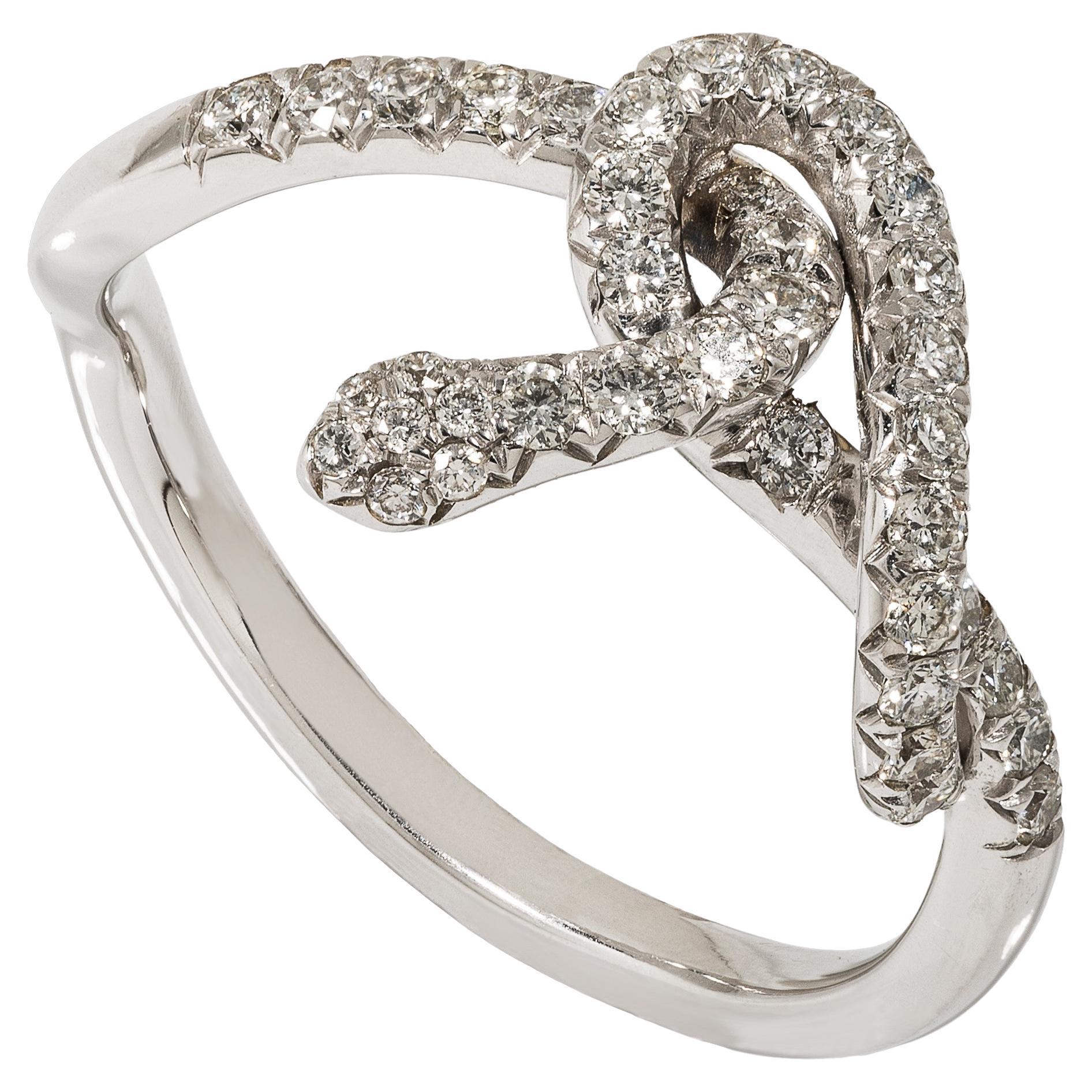 Rosior Diamond "Snake" Ring set in White Gold