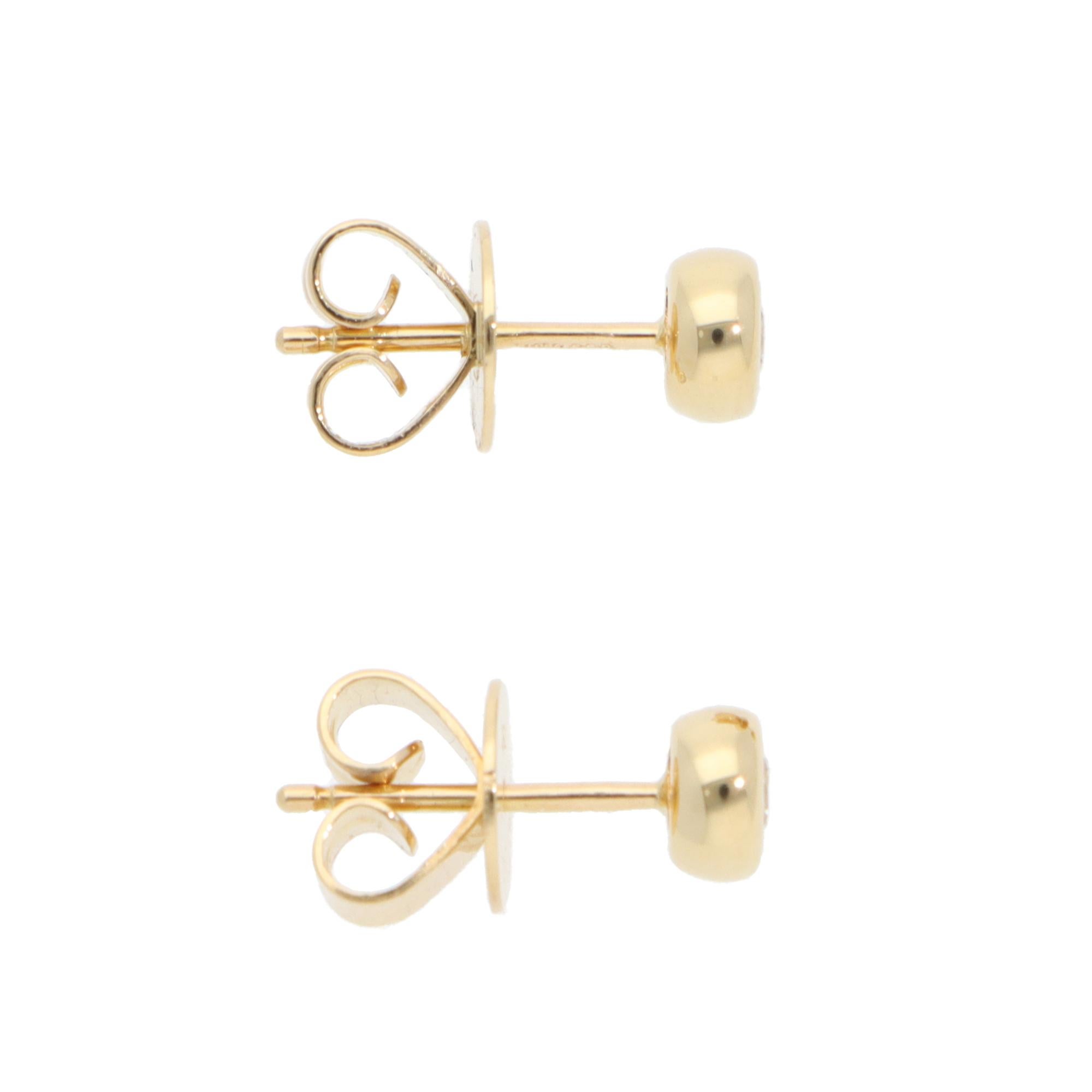 Moderno Orecchini con diamanti contemporanei in oro giallo in vendita