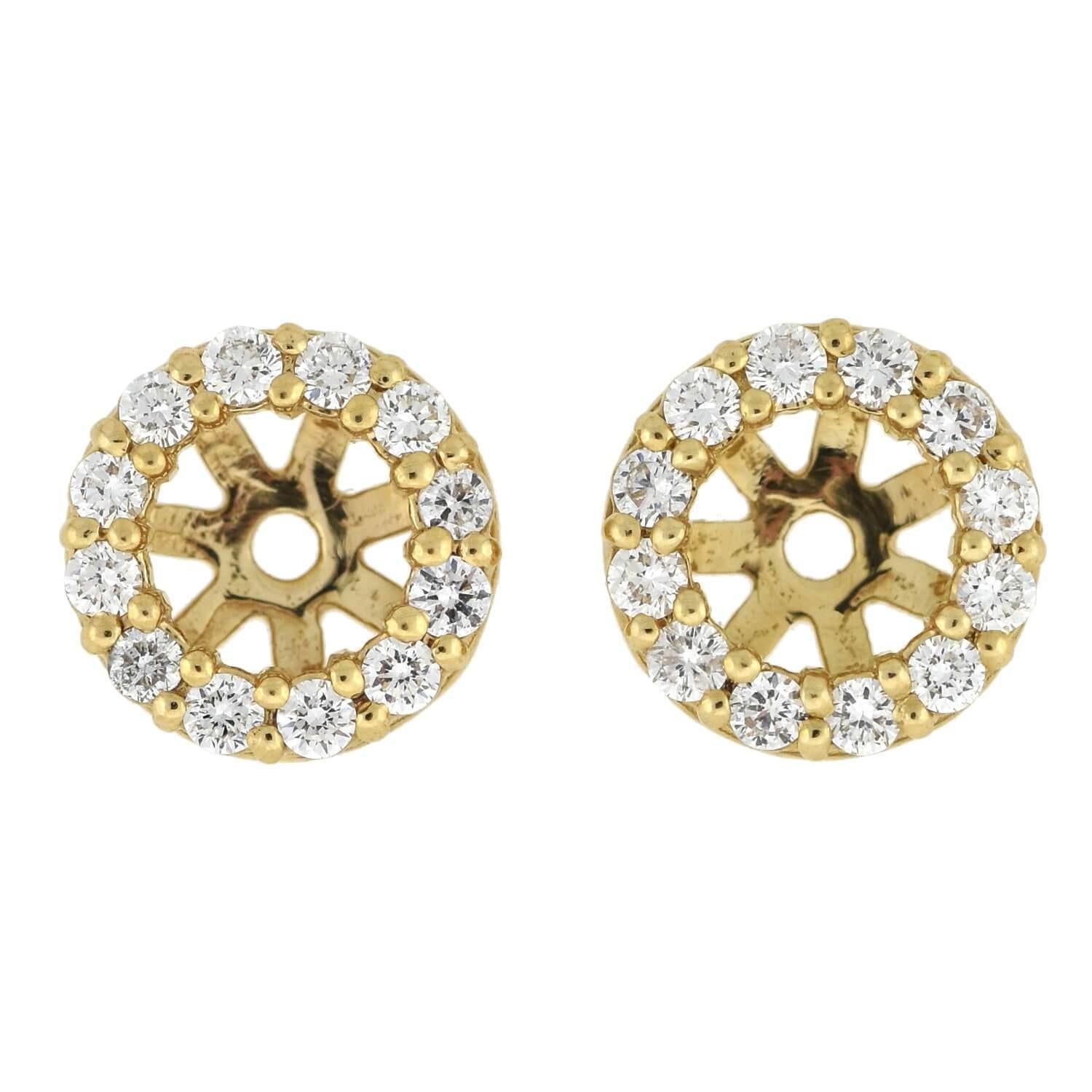 Women's Contemporary Diamond Stud Earrings with Removable Diamond Halo Jacket