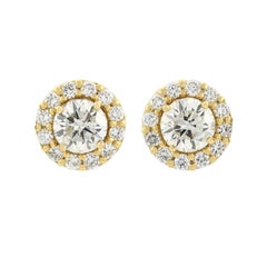 Contemporary Diamond Stud Earrings with Removable Diamond Halo Jacket