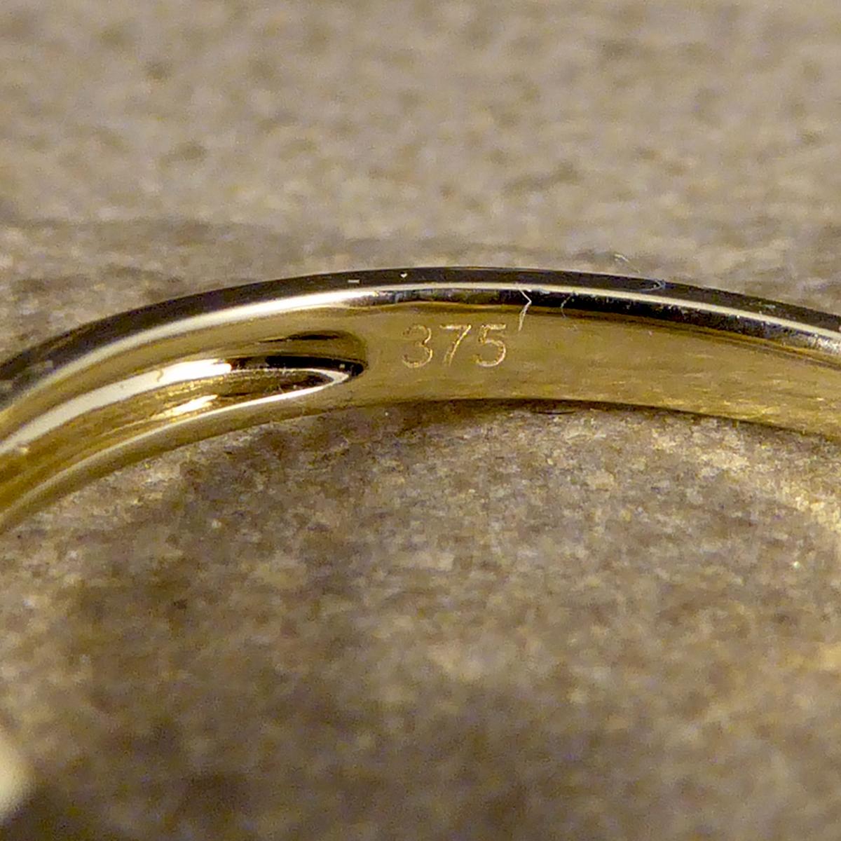 Edwardian Contemporary Diamond Target Ring in 9ct Yellow Gold For Sale