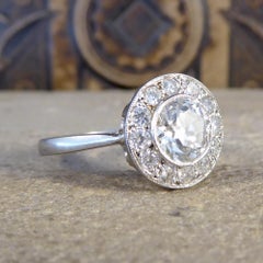Contemporary Diamond Target Ring Modelled in 18 Carat White Gold and Platinum