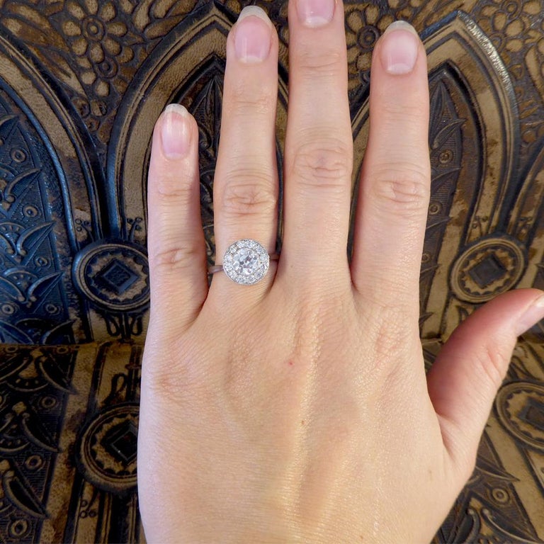 Contemporary Diamond Target Ring Modelled in 18 Carat White Gold and