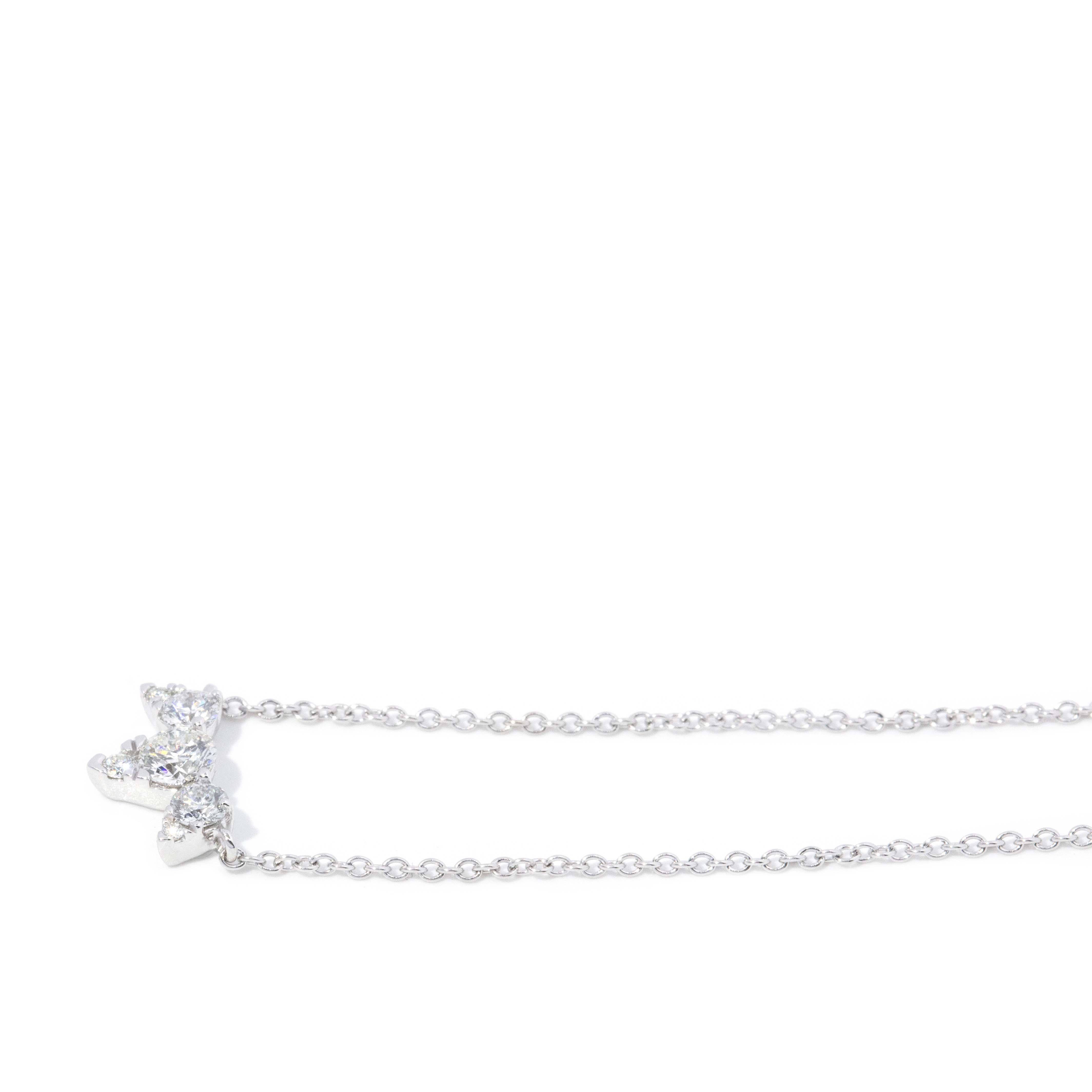 Collier diadème contemporain en or blanc 18 carats avec diamants Bon état - En vente à Hamilton, AU