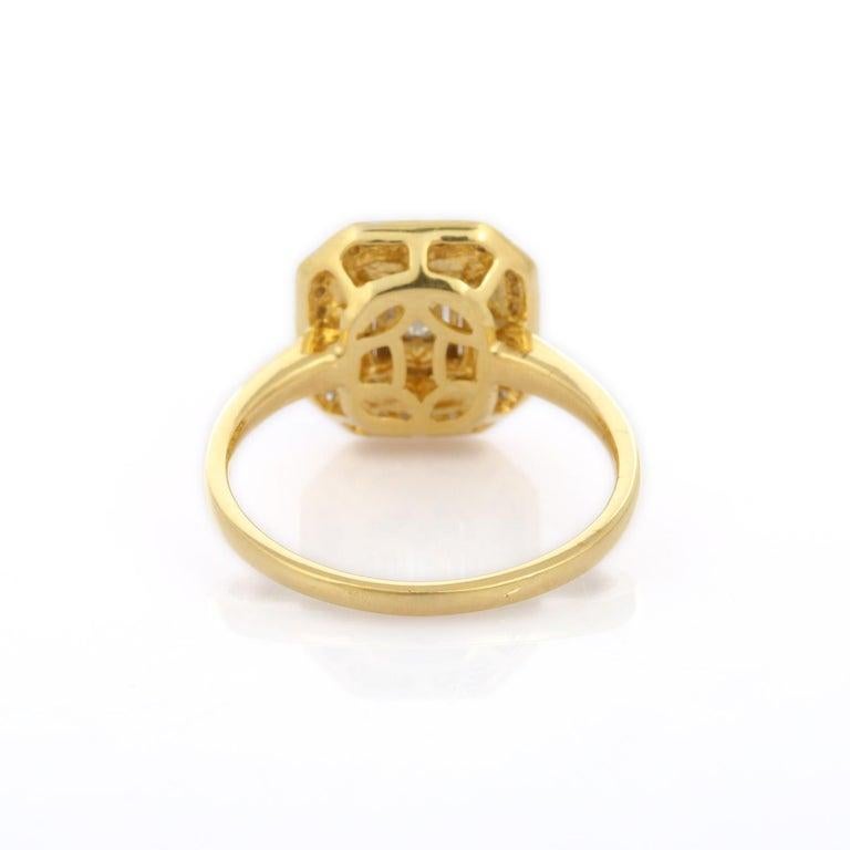 For Sale:  Contemporary Diamond Wedding Ring Gift for Her in 18k Solid Yellow Gold 4