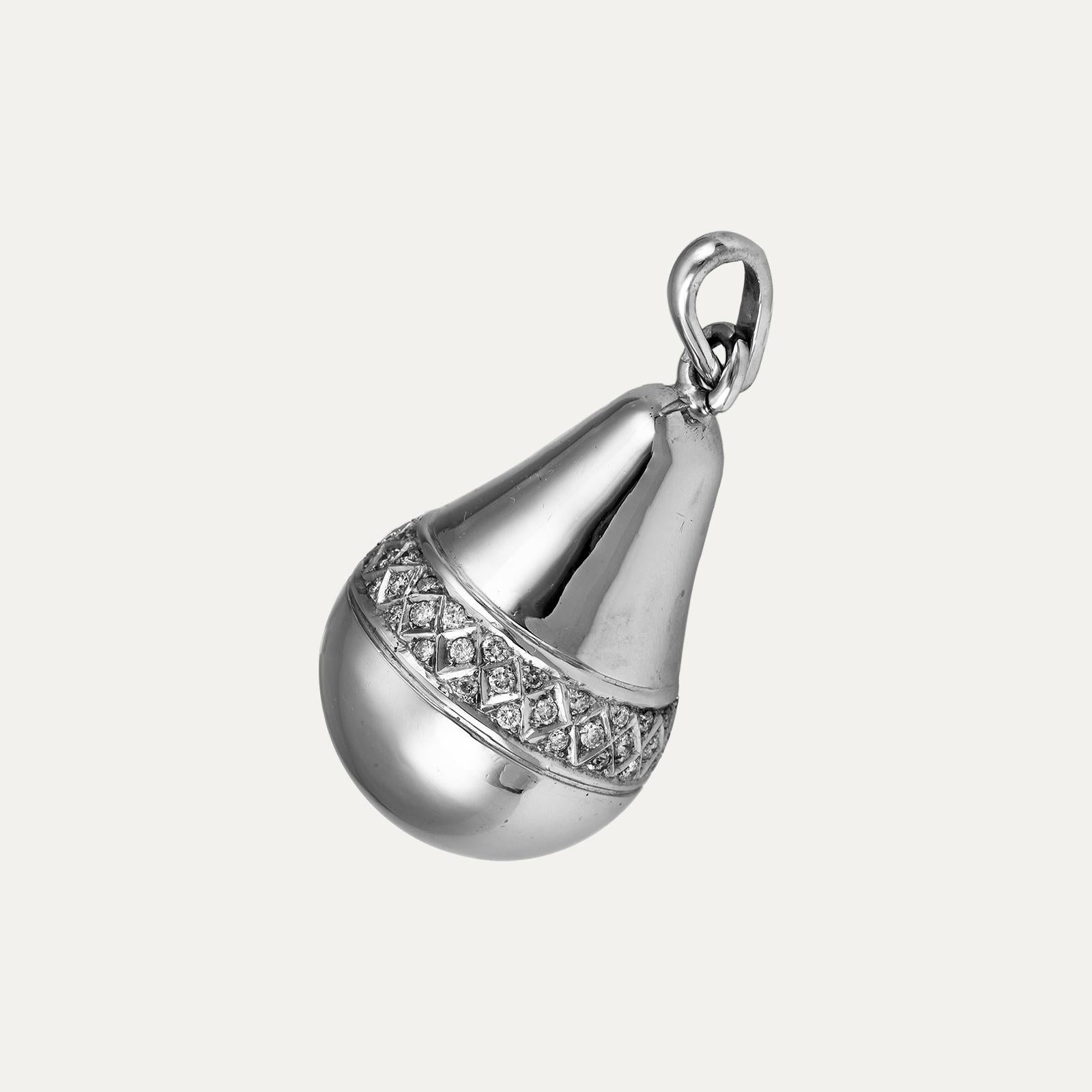 Collana contemporanea con diamanti in oro bianco In condizioni ottime in vendita a Lisboa, PT