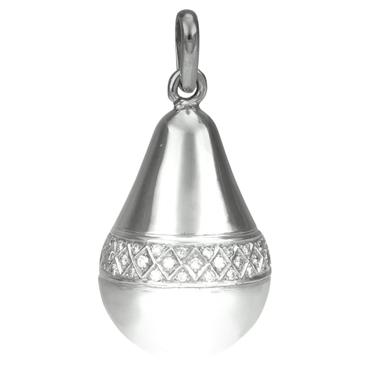 Collana contemporanea con diamanti in oro bianco in vendita