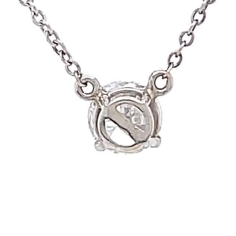 Women's Contemporary Diamond White Gold Solitaire Pendant Necklace