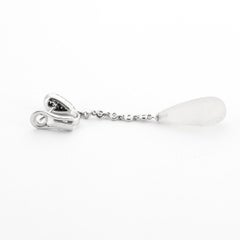 Contemporary Diamonds and Quartz white Gold Earrings