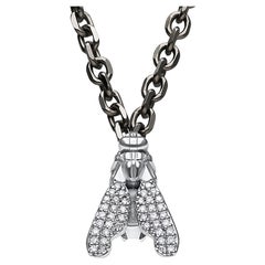 Collar Contemporáneo de Diamantes y Titanio con Oro Blanco de 18K