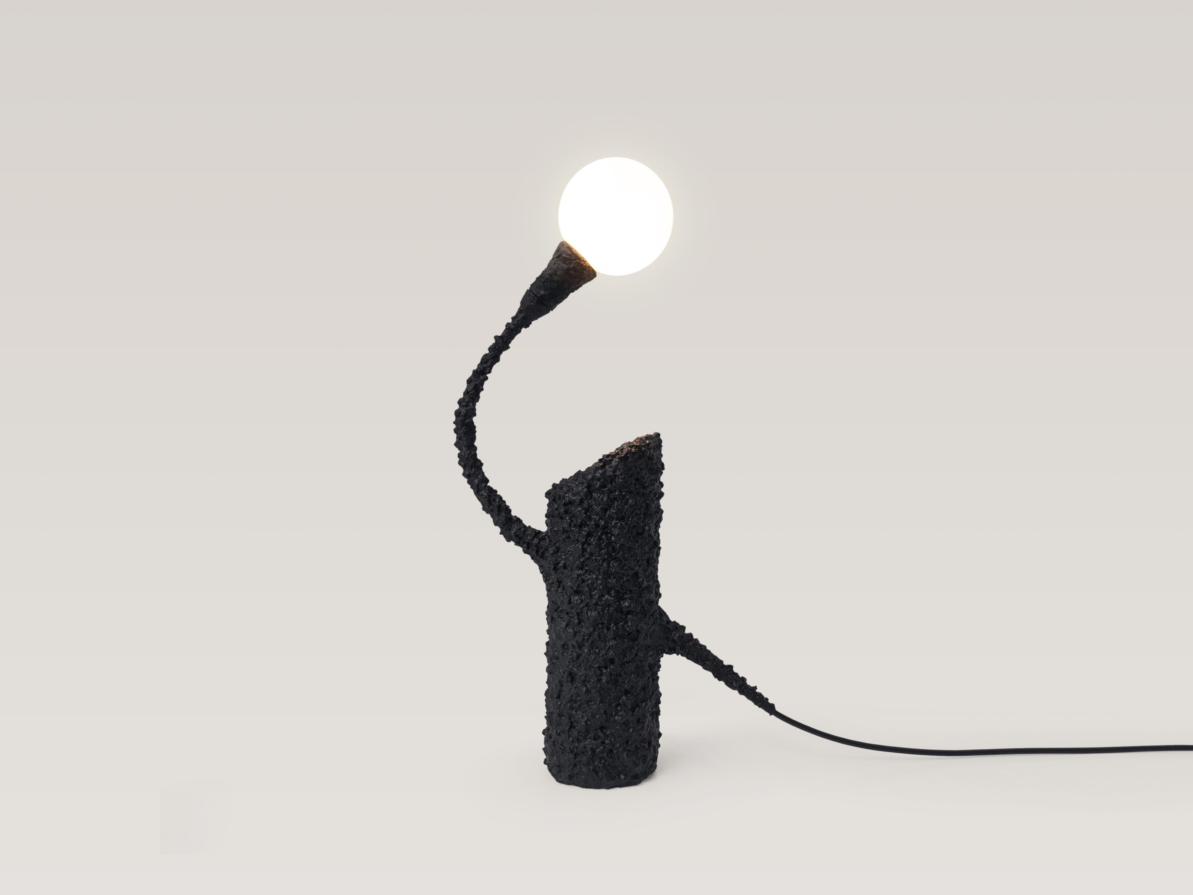 Infinity Dimmable Table Lamp.
Unique piece.

Material: cardboard, copper, wood, foam, PVA, sand, acrylic paint, spray paint, polyurethane, electrical components, dimmable LED bulb.