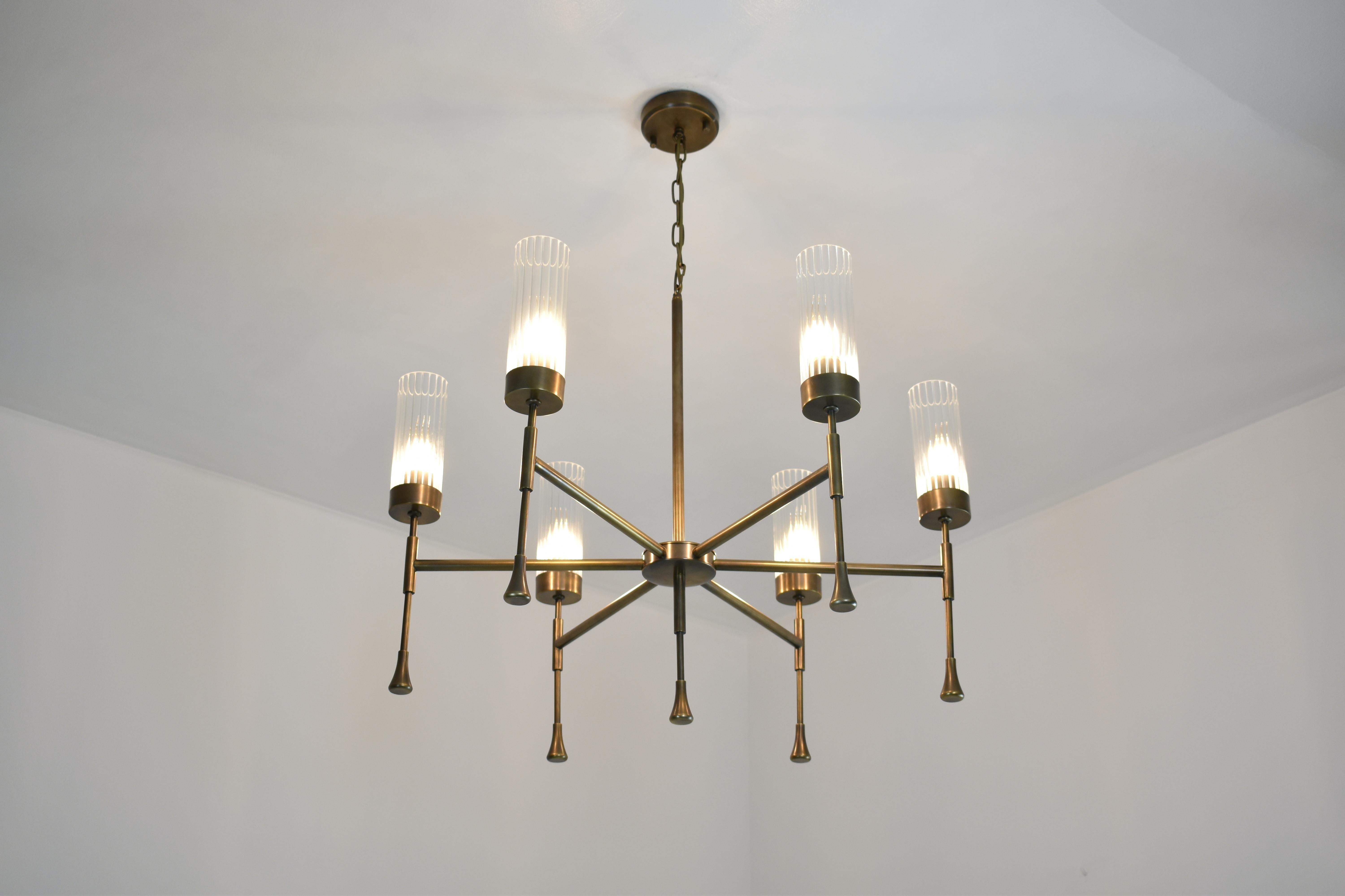 Contemporary Dina 6 Light Chandelier by JAS In New Condition For Sale In Paris, FR