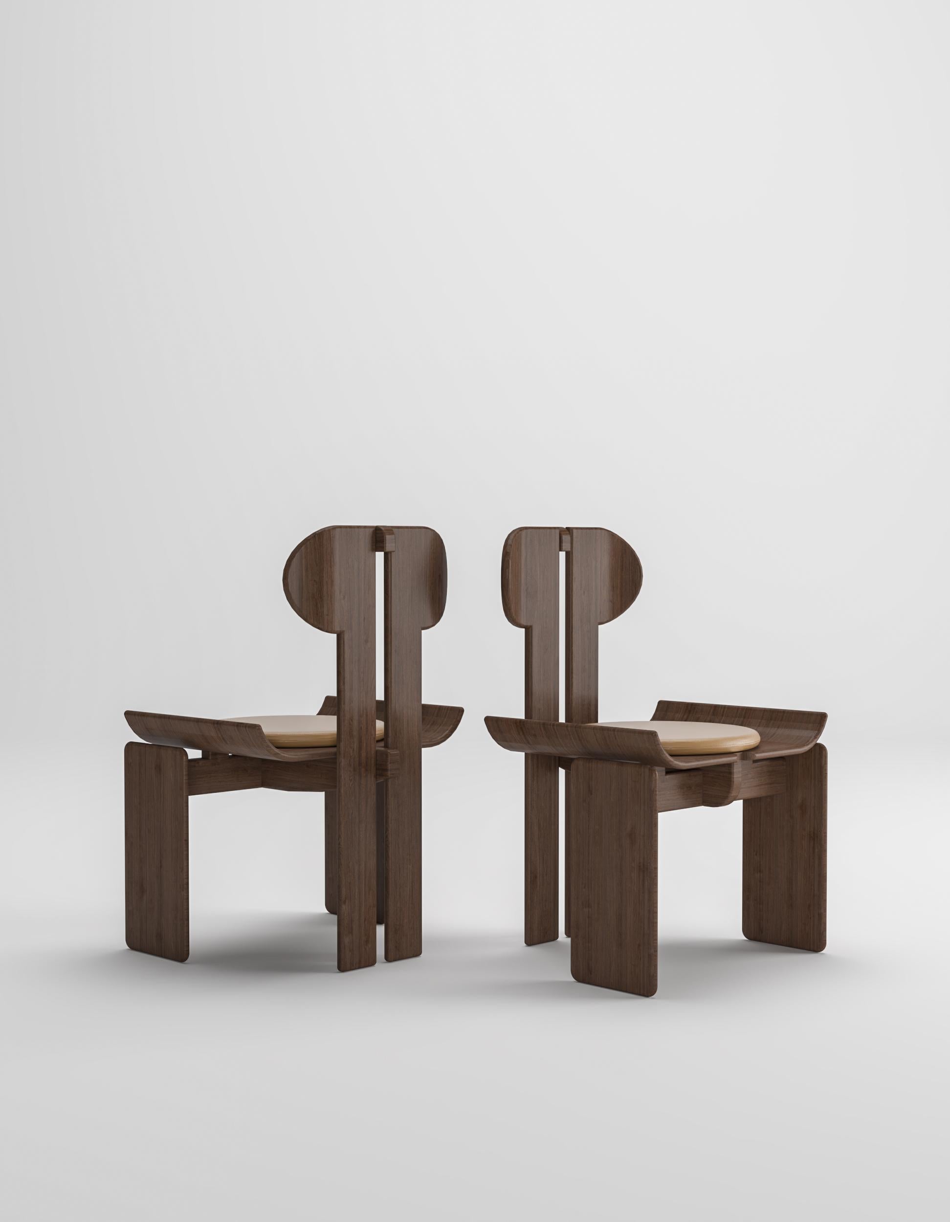Fait main Chaise de salle à manger contemporaine Alea par Hannes Peer pour la collection SEM Paesaggio en vente