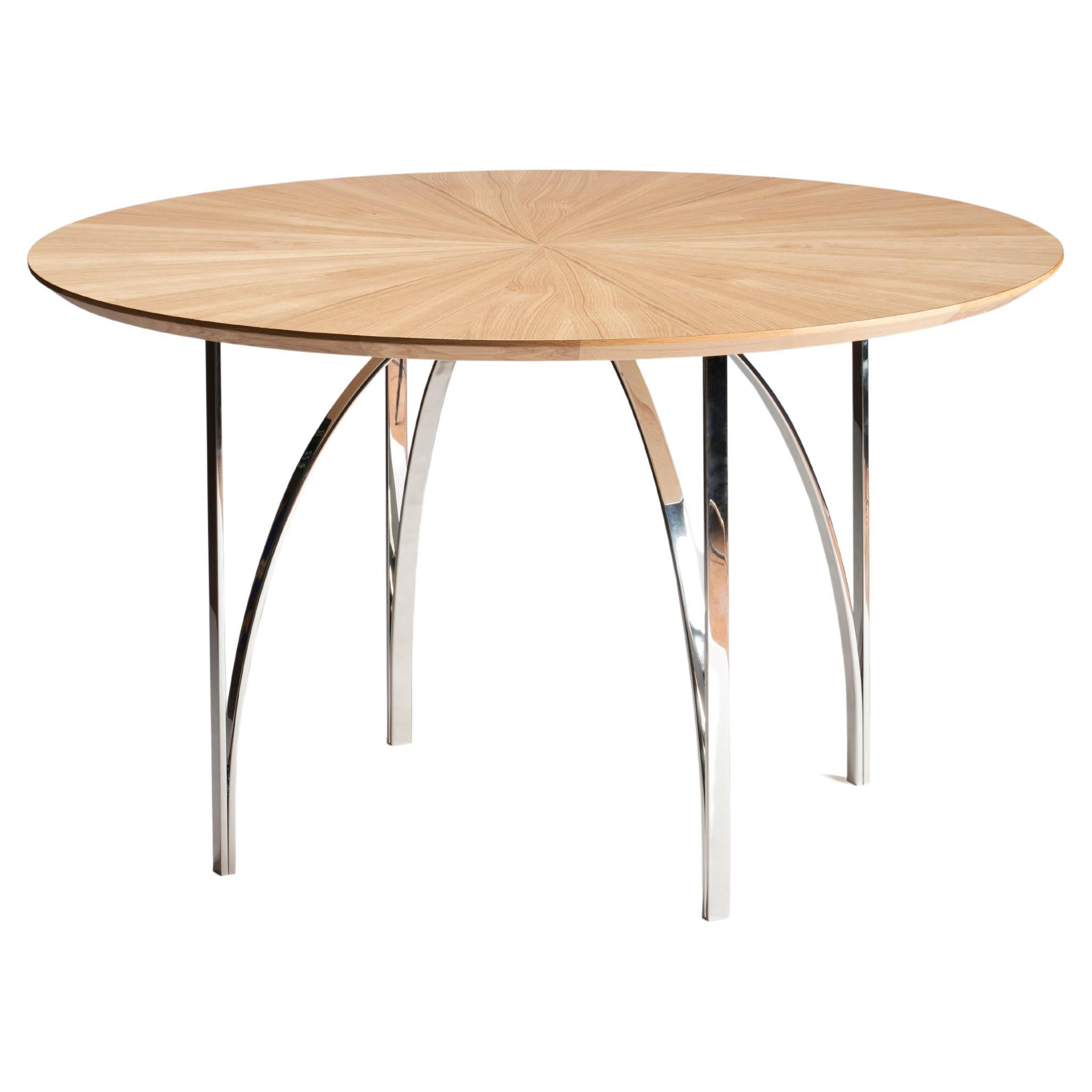 Table centrale de salle à manger contemporaine Serena Confalonieri Medulum en bois d'acier et chêne en vente