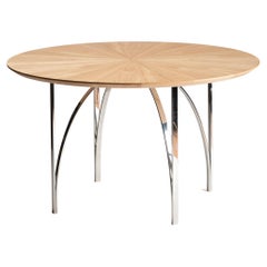 Contemporary Dining Center Table Serena Confalonieri Medulum Wood Steel Oak
