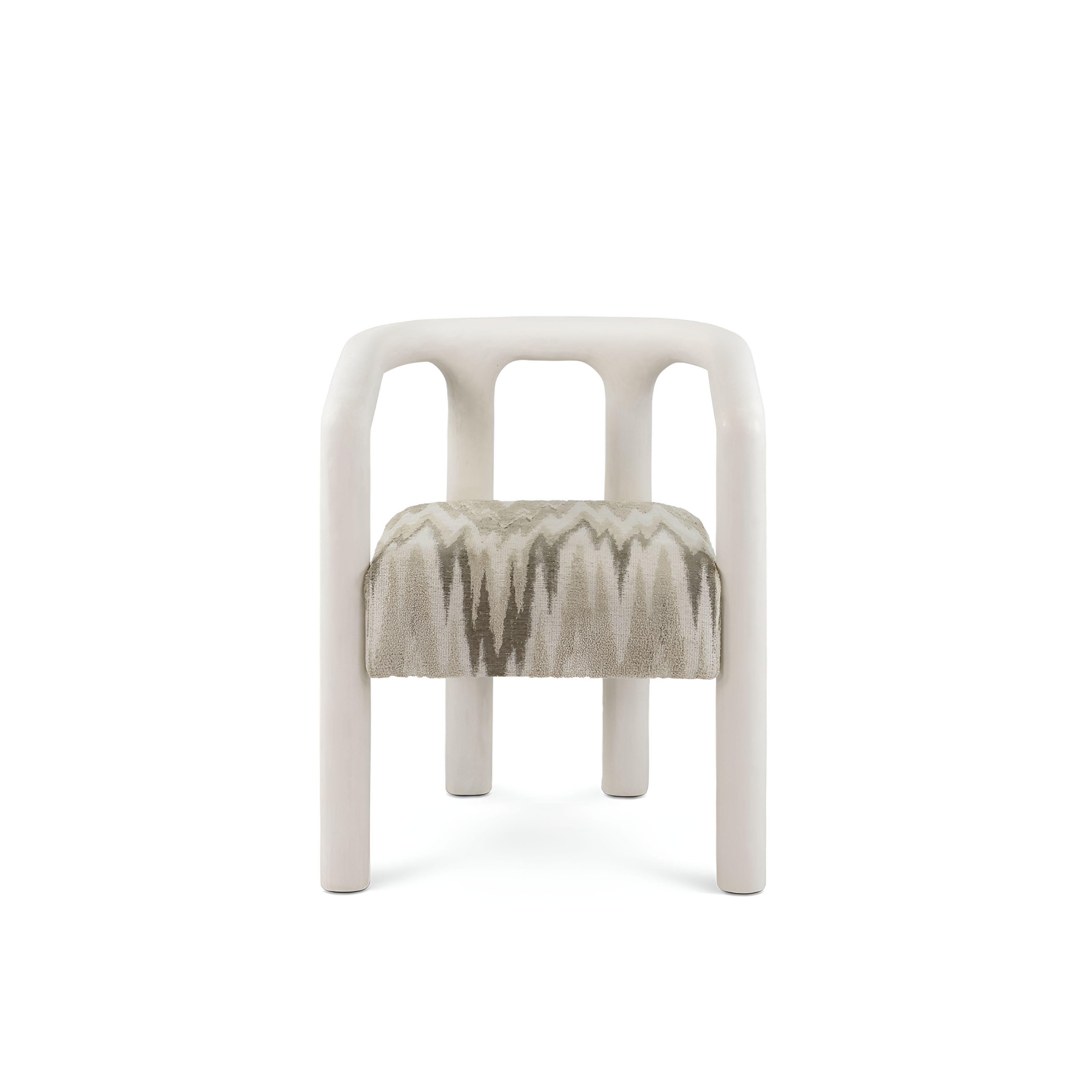 Zeitgenössischer Esszimmer-Sessel mit Gipsstruktur und gepolstertem Sitz (Moderne) im Angebot