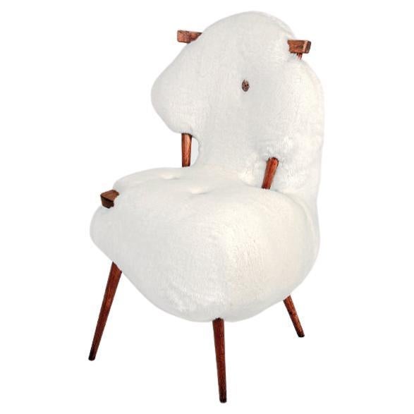 Contemporary Dining Chair 02, Biomorphic White Upholstery, Charlotte Kingsnorth For Sale