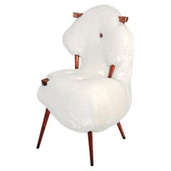 Contemporary Dining Chair 02, Biomorphic White Upholstery, Charlotte Kingsnorth