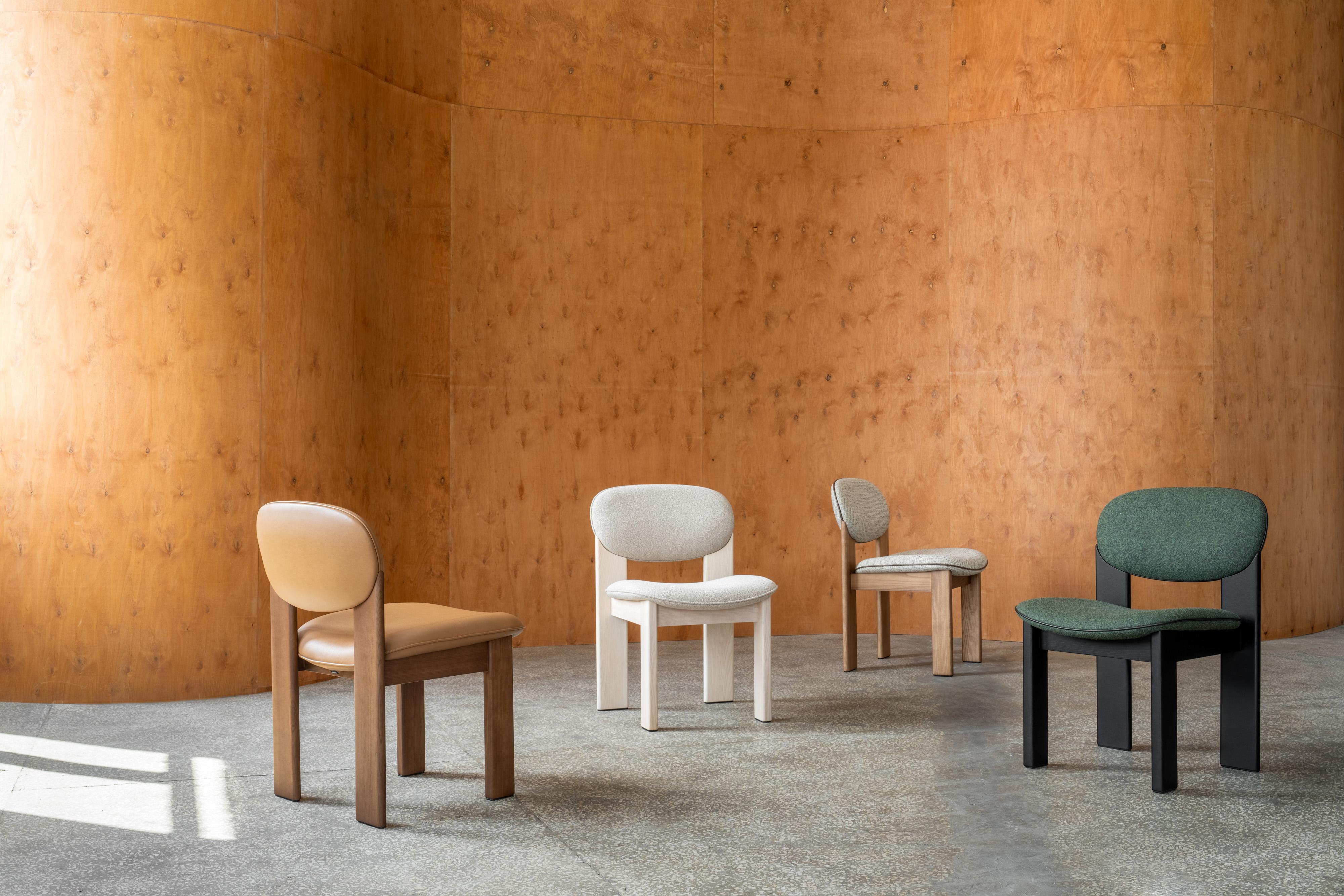 Contemporary Dining Chair 'Archipen' by Noom, Kvadrat Savanna, Light Brown Legs For Sale 6