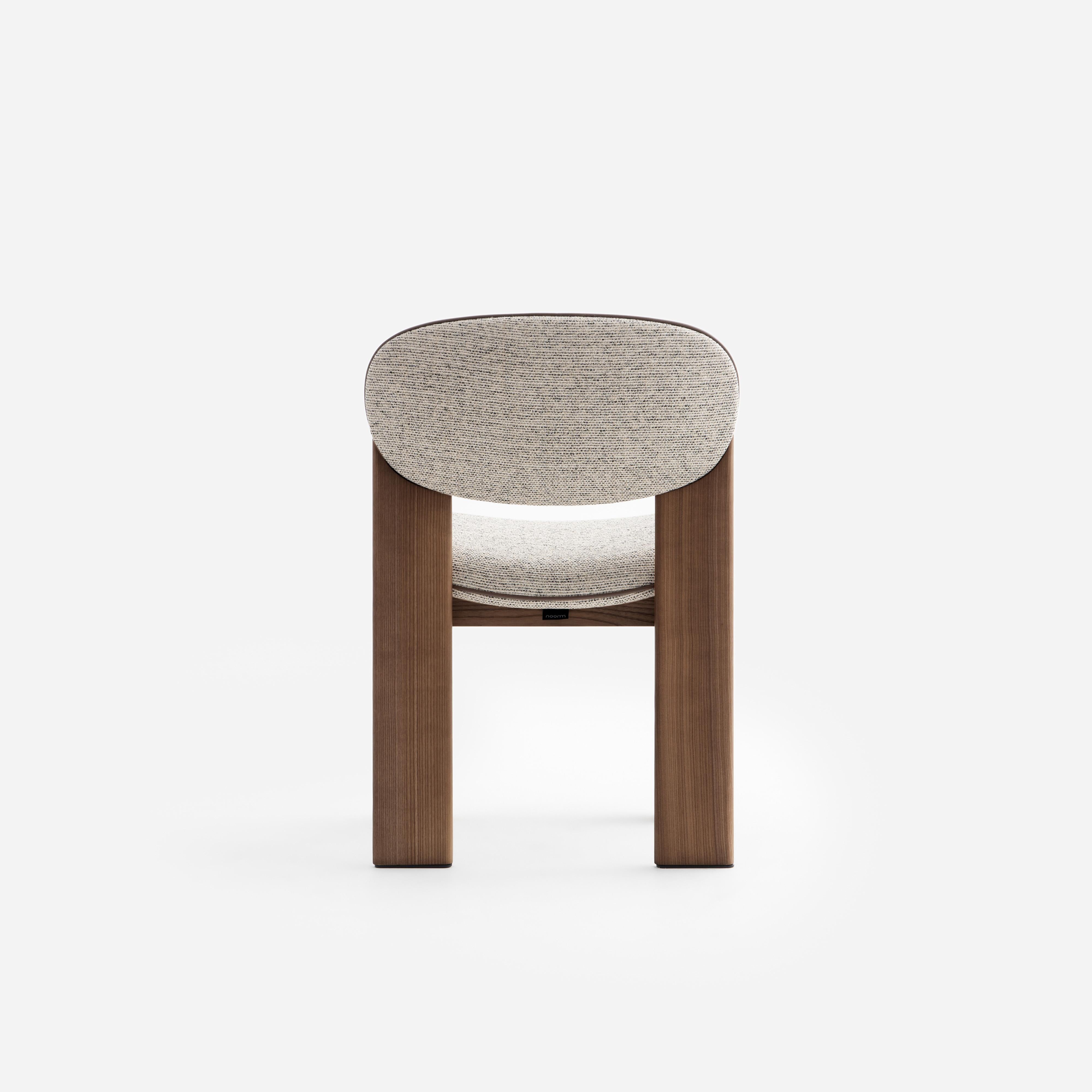 Ukrainian Contemporary Dining Chair 'Archipen' by Noom, Kvadrat Savanna, Light Brown Legs For Sale