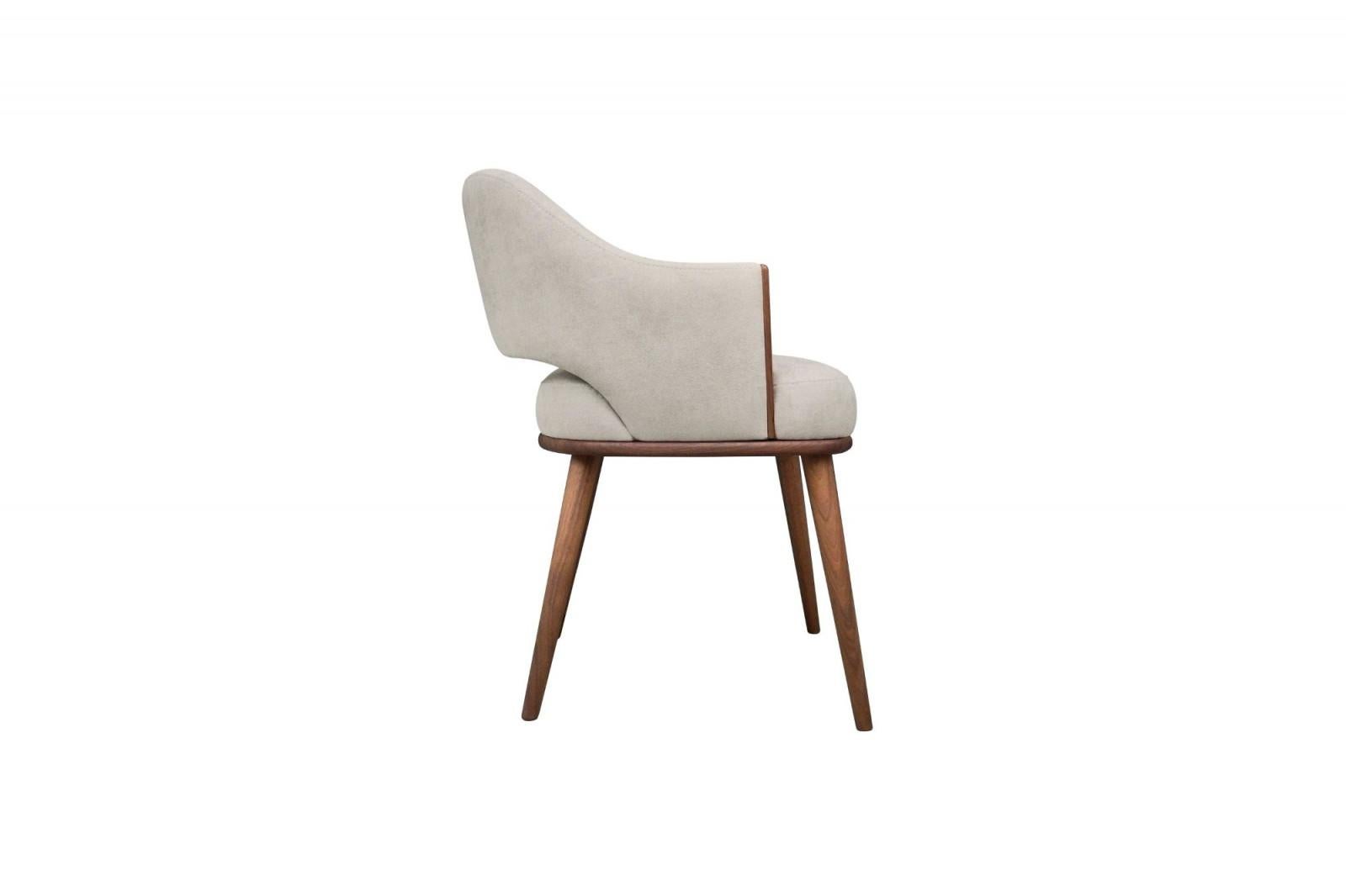Contemporary Dining Chair, Eiche schwarz/wasserabweisender Samt (Moderne) im Angebot