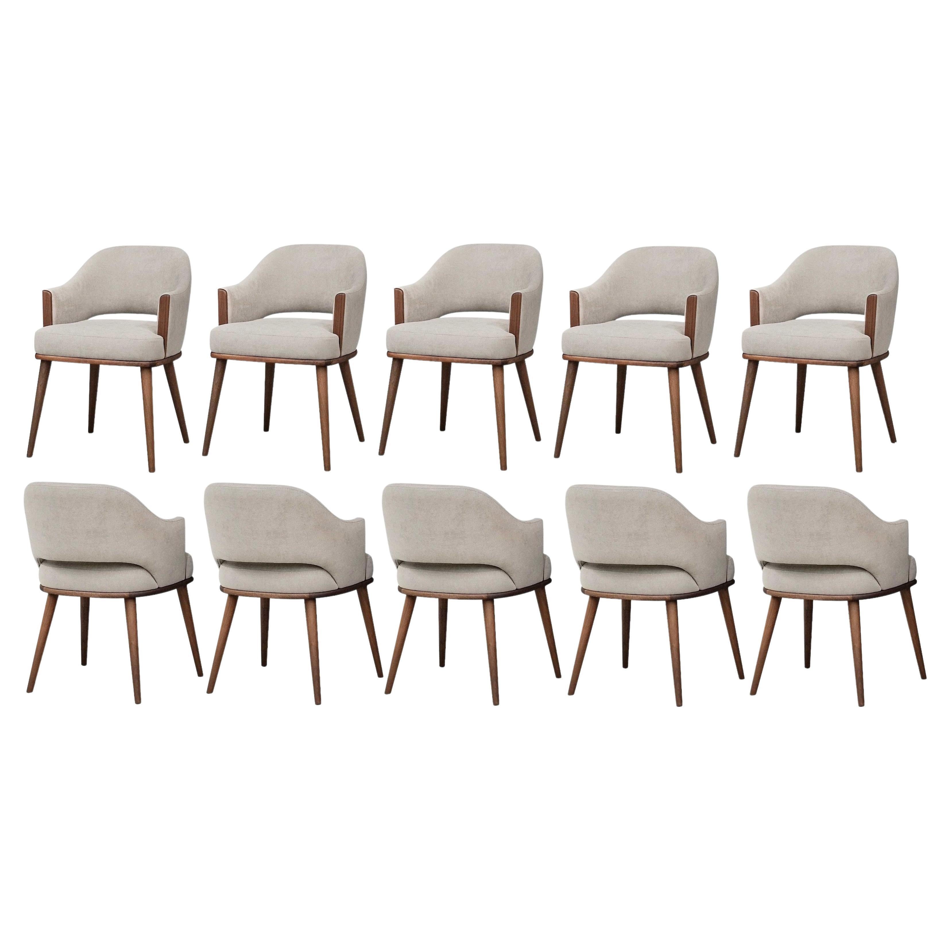 Contemporary Dining Chair, Eiche schwarz/wasserabweisender Samt (21. Jahrhundert und zeitgenössisch) im Angebot