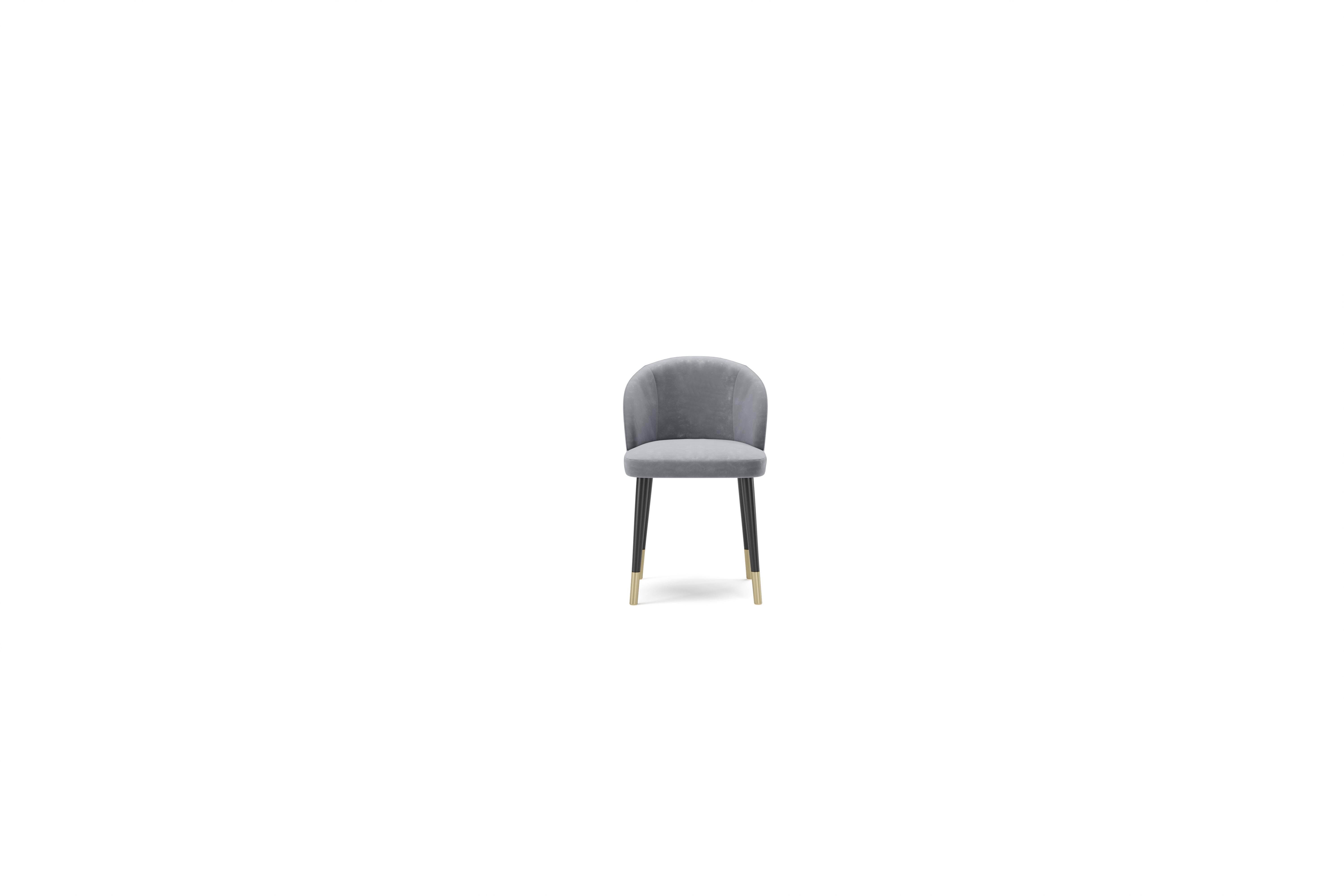 Dalia dining chair, a wood padded structure with multi density foams. The seat has swooden frame with interwooden belts and comes in a velvet, leather or nabuk.

Dalia is available in foreign certifications.

Dalia is part of the 