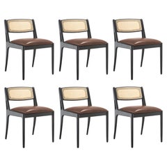 Sedia da pranzo contemporanea con schienale in rattan naturale