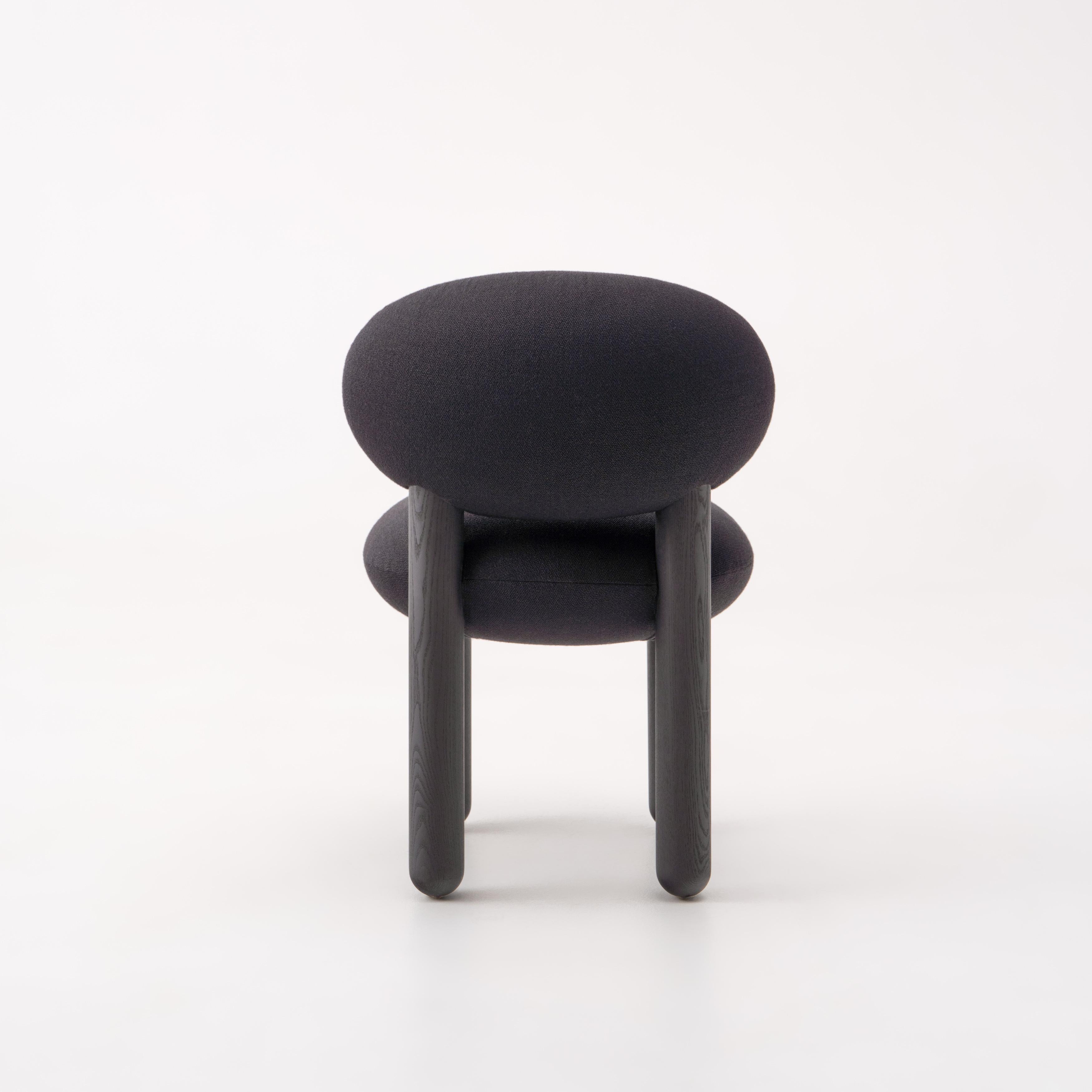 Contemporary Dining Chair 'Flock CS2' by Noom, Kvadrat Vidar Fabric  For Sale 2