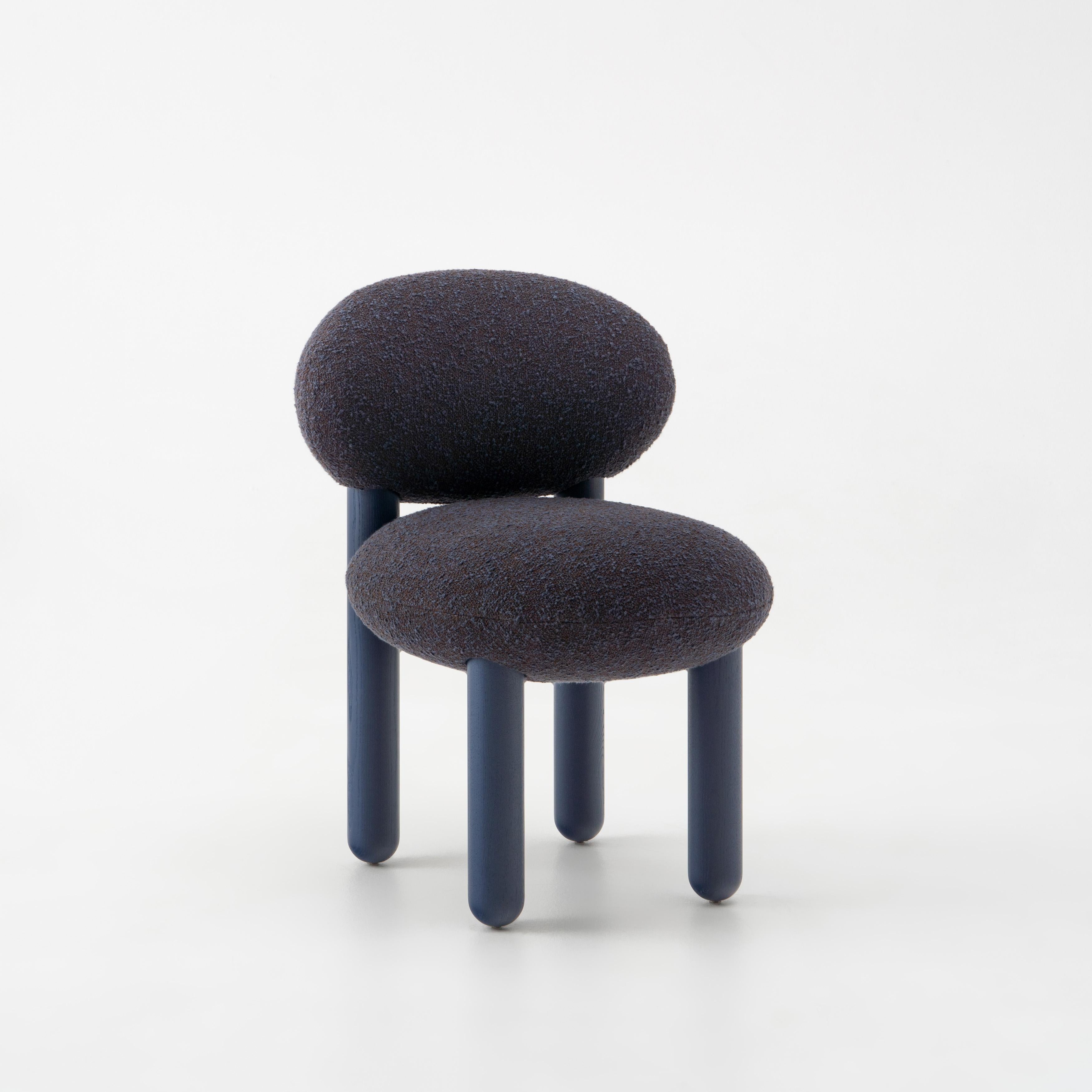 Contemporary Dining Chair 'Flock CS2' by Noom, Kvadrat Zero Fabric  For Sale 11