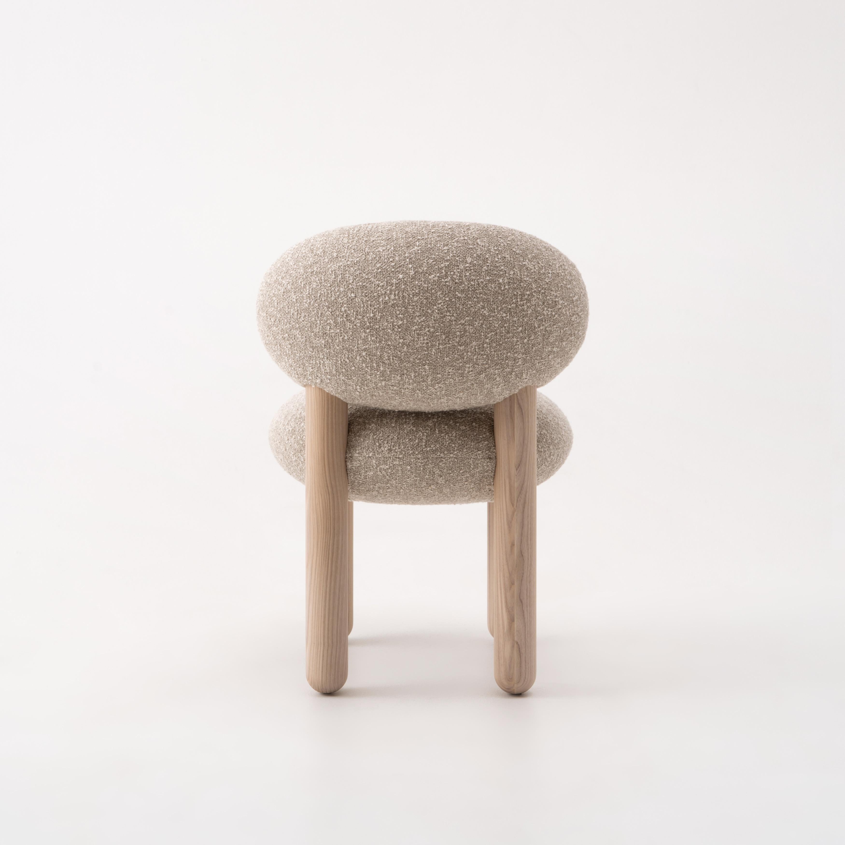 Contemporary Dining Chair 'Flock CS2' by Noom, Kvadrat Zero Fabric  For Sale 3