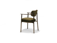 Contemporary Dining Chair 'Gentle' w/ armrests, by LINTELOO, Bronze