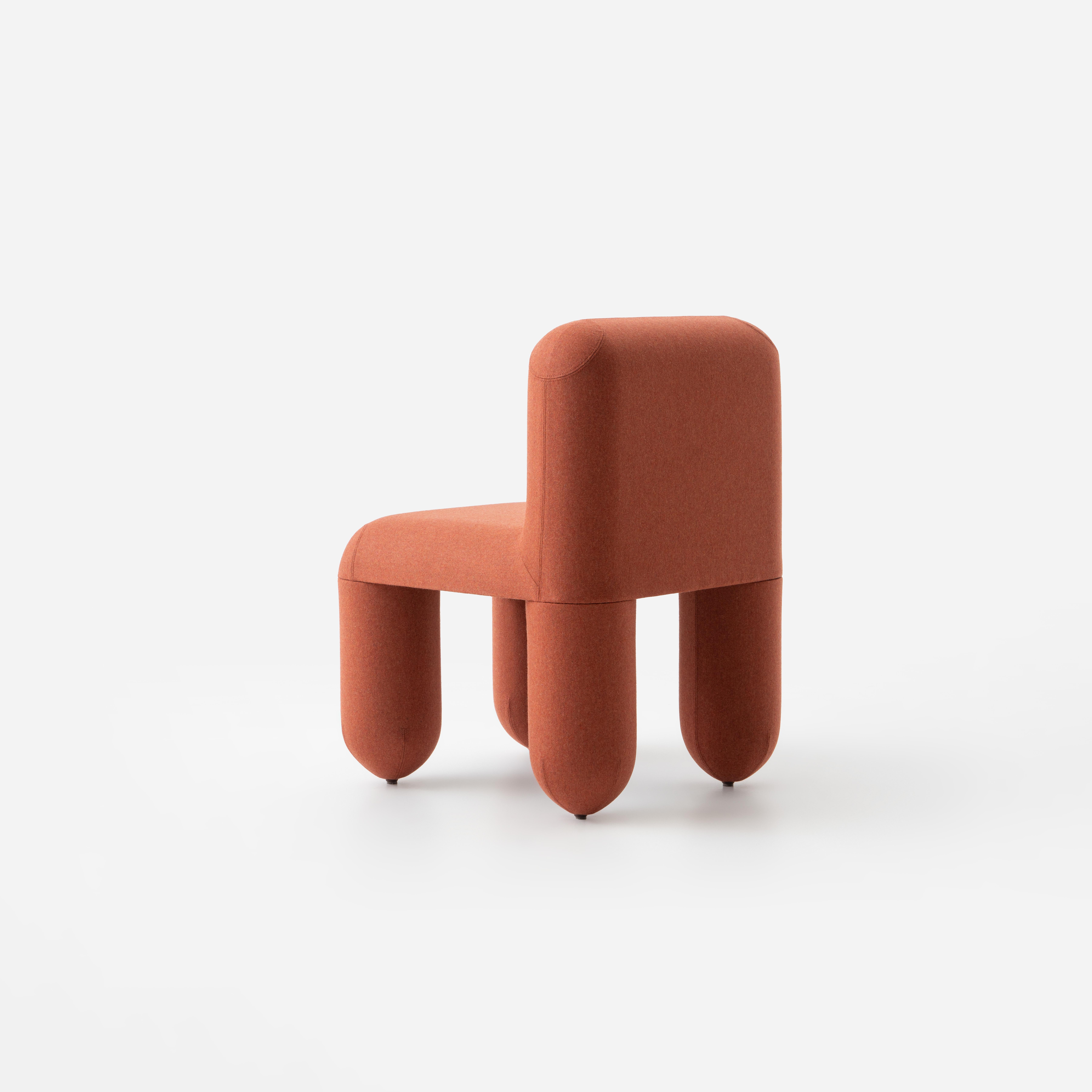 Metal Contemporary Dining Chair 'Hello' by Denys Sokolov x Noom, Orange For Sale