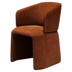 Contemporary Dining Chair 'Icarus' w/ upholstered legs, by LINTELOO, Leather