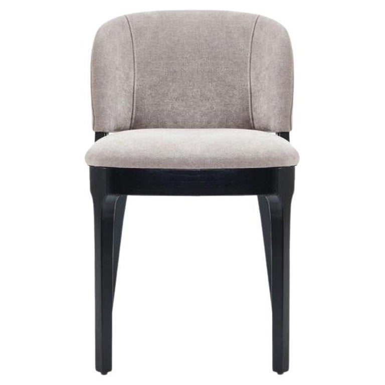 Custom Dining Chair in Velvet and Natural Oak For Sale at 1stDibs