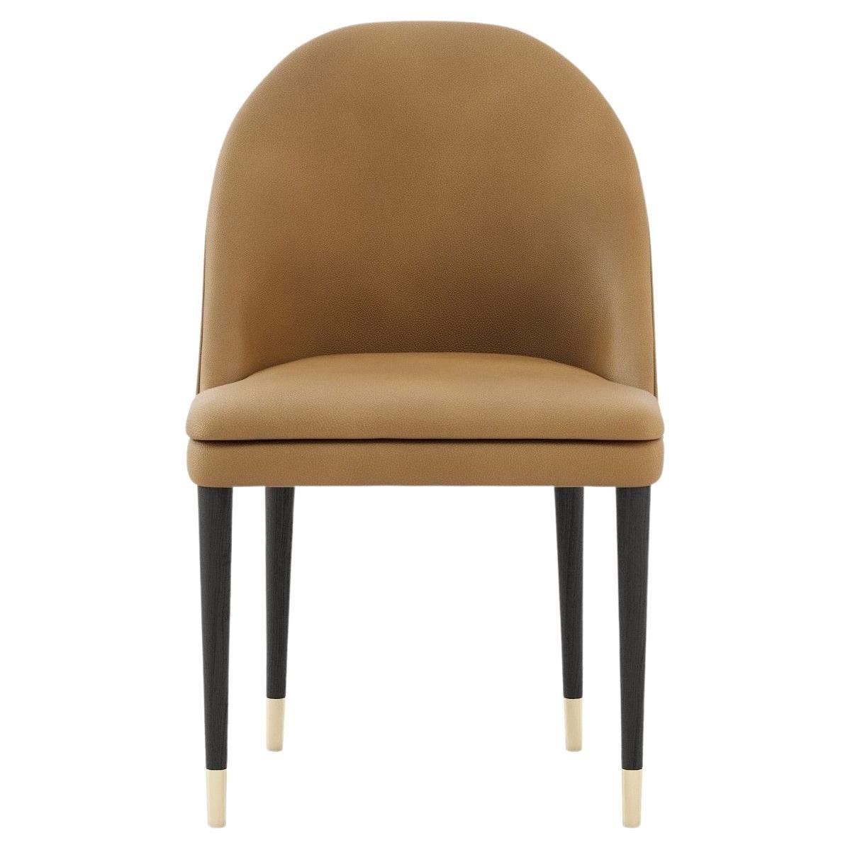 Leather and Wood Dining Chairs at 1stDibs