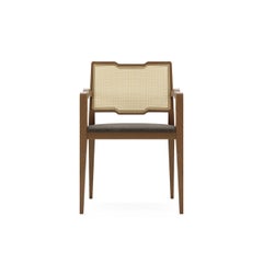 Chaise de salle à manger contemporaine en noyer mat