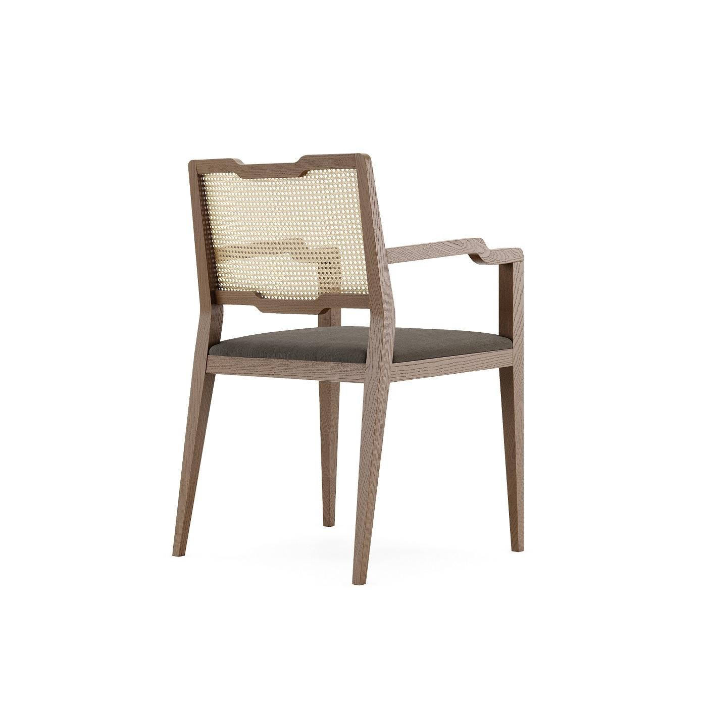 Contemporary Dining Chair in Matte Walnut In New Condition In New York, NY