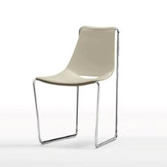 Contemporary Dining Chair In Sled Base Offered In Leather
