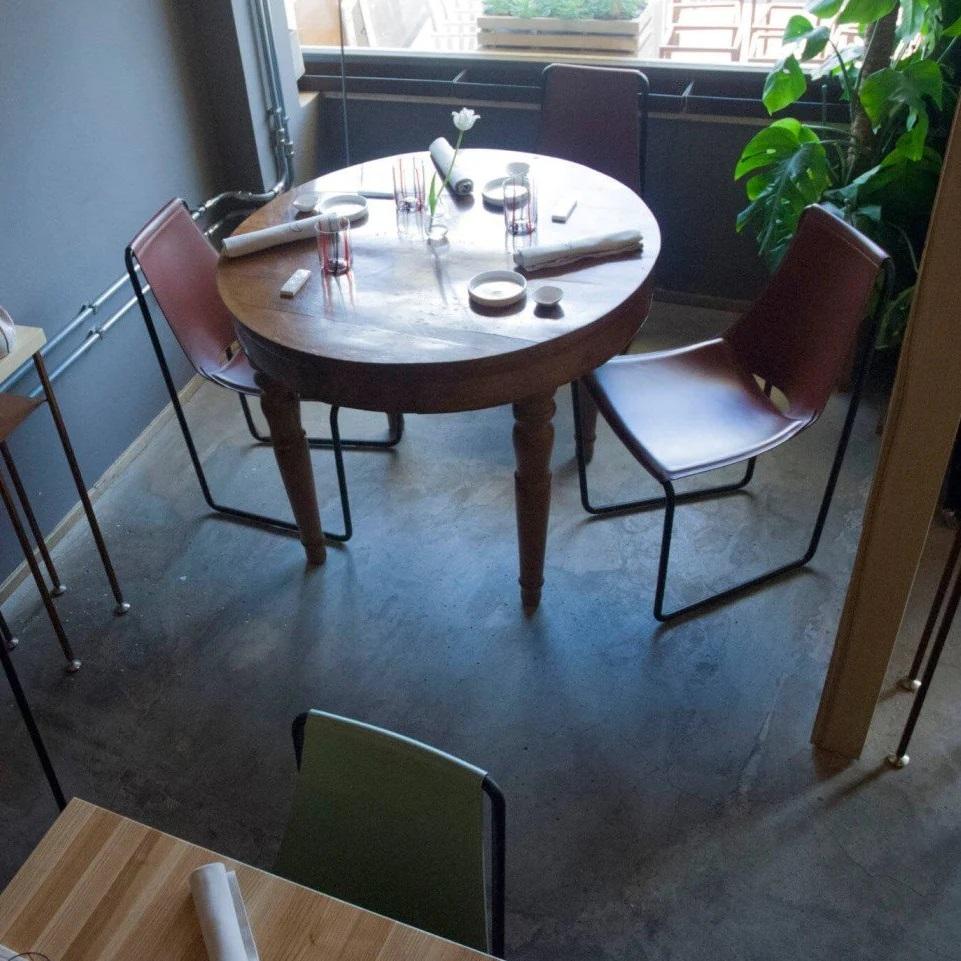 Contemporary Dining Chair In Sled Base Offered In Leather For Sale 2