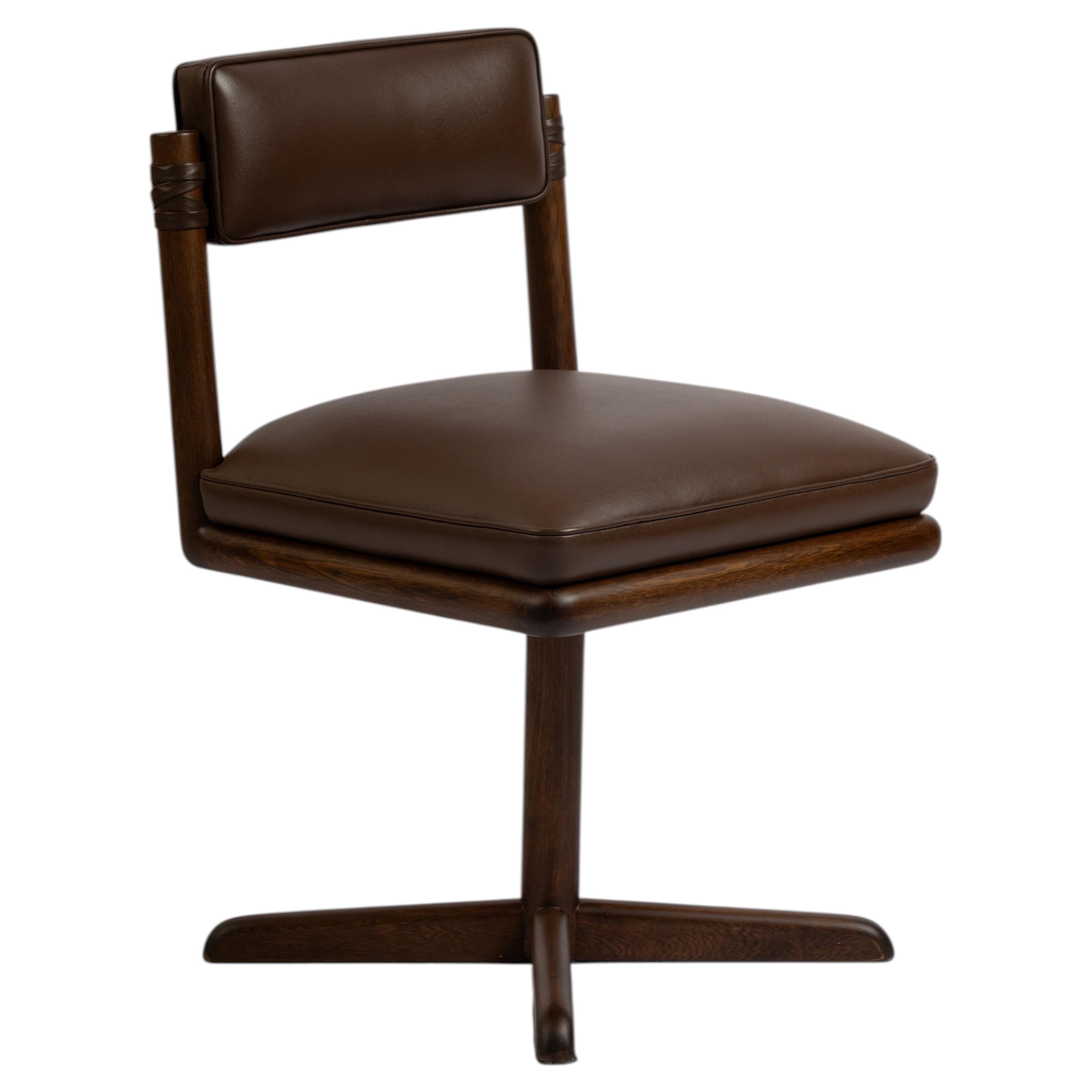 Contemporary Dining Chair in Wood and Leather – Soma Chair by Marcela Cure