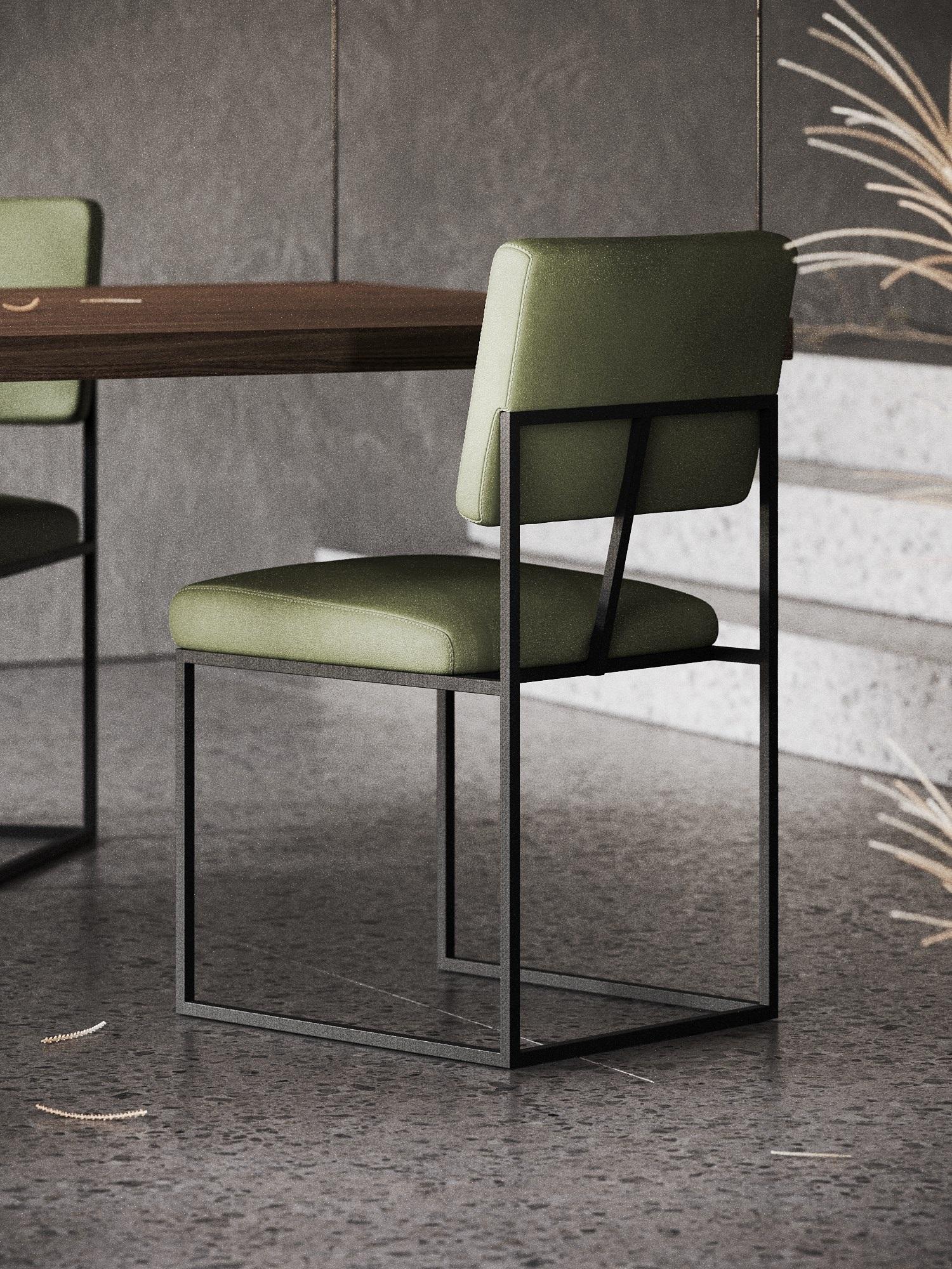 Modern Contemporary Dining Chair Inspired by Minimalist Design For Sale