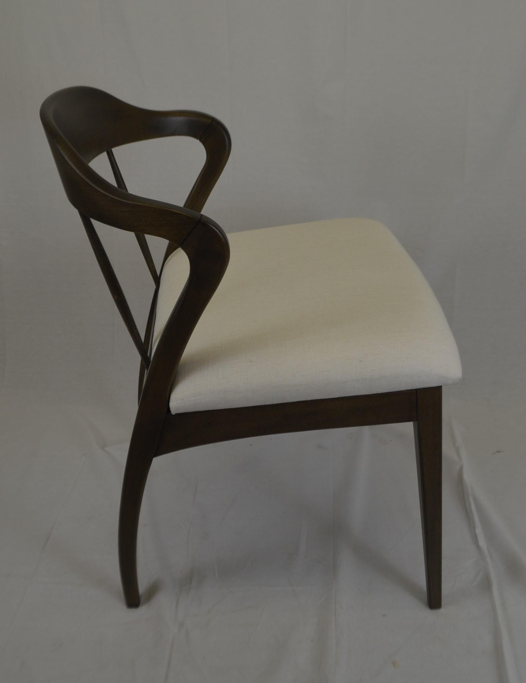 Modern Contemporary Dining Chair Made in Italy for Custom Finish For Sale