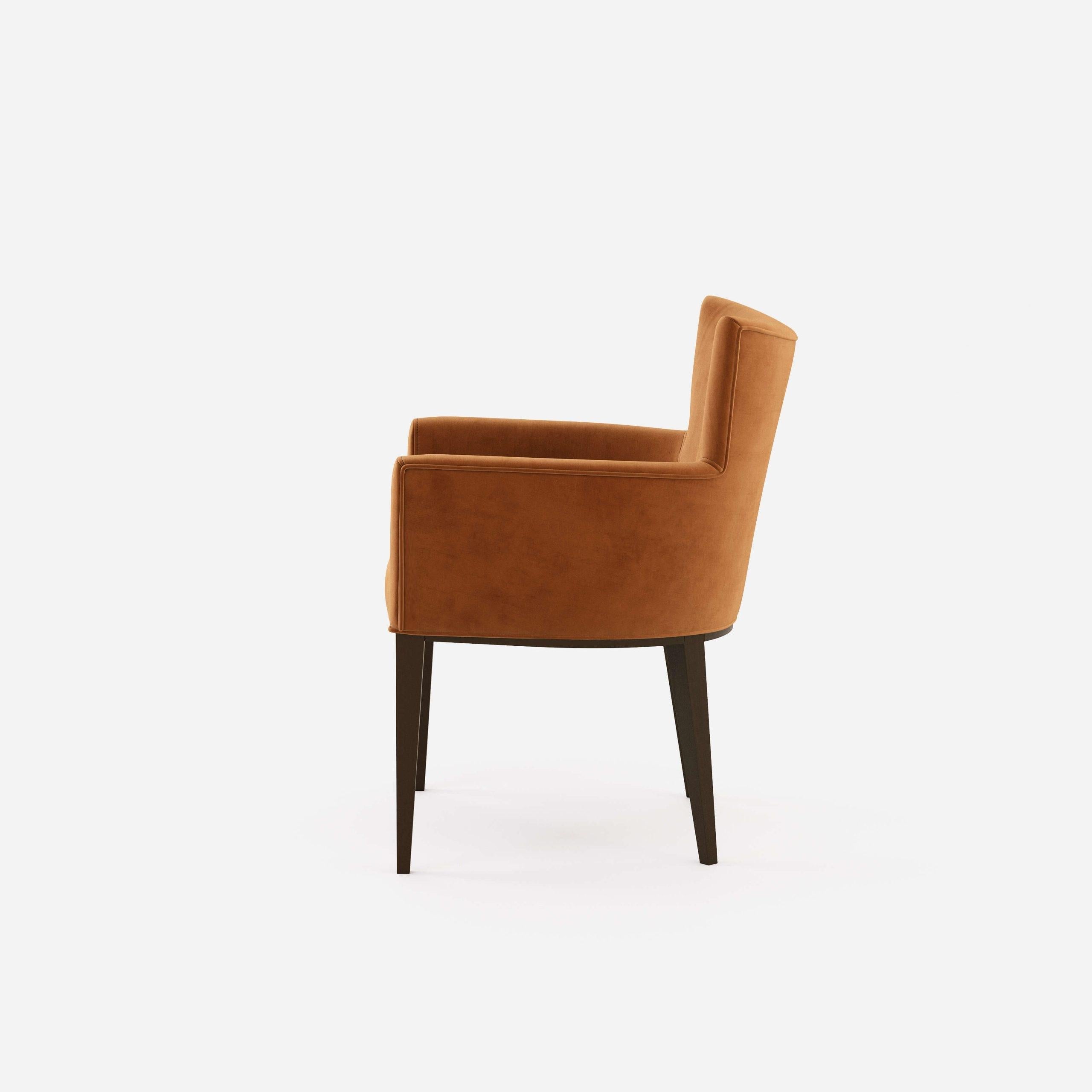 Moderne Chaise de salle à manger contemporaine proposée en velours brique en vente