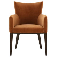Contemporary Dining Chair Offered in Brick Velvet